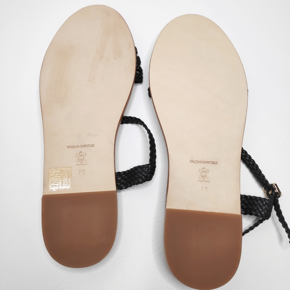 Paloma Barcelo Sandrine Woven Flat Sandals Size 38 - Picture 6 of 8